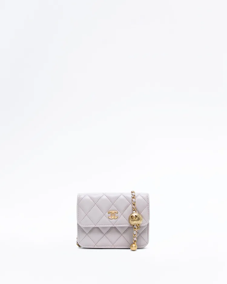 Lambskin Pearl Crush Mini Clutch with Chain