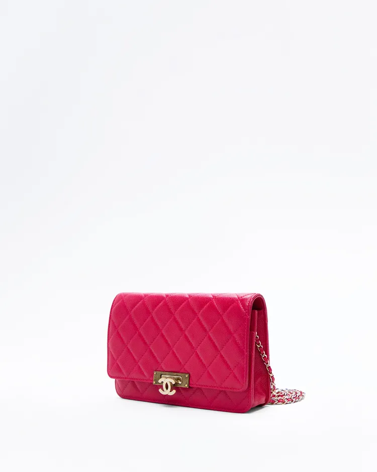 Alternate view angle of Caviar Golden Class Wallet on a Chain