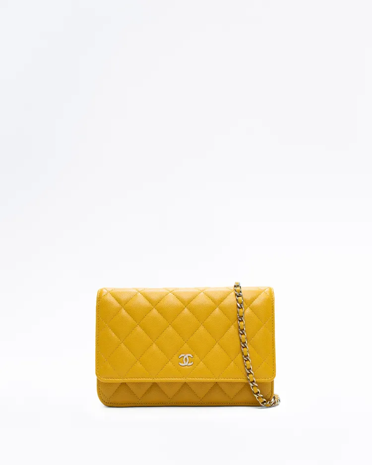 Caviar Quilted Wallet on a Chain