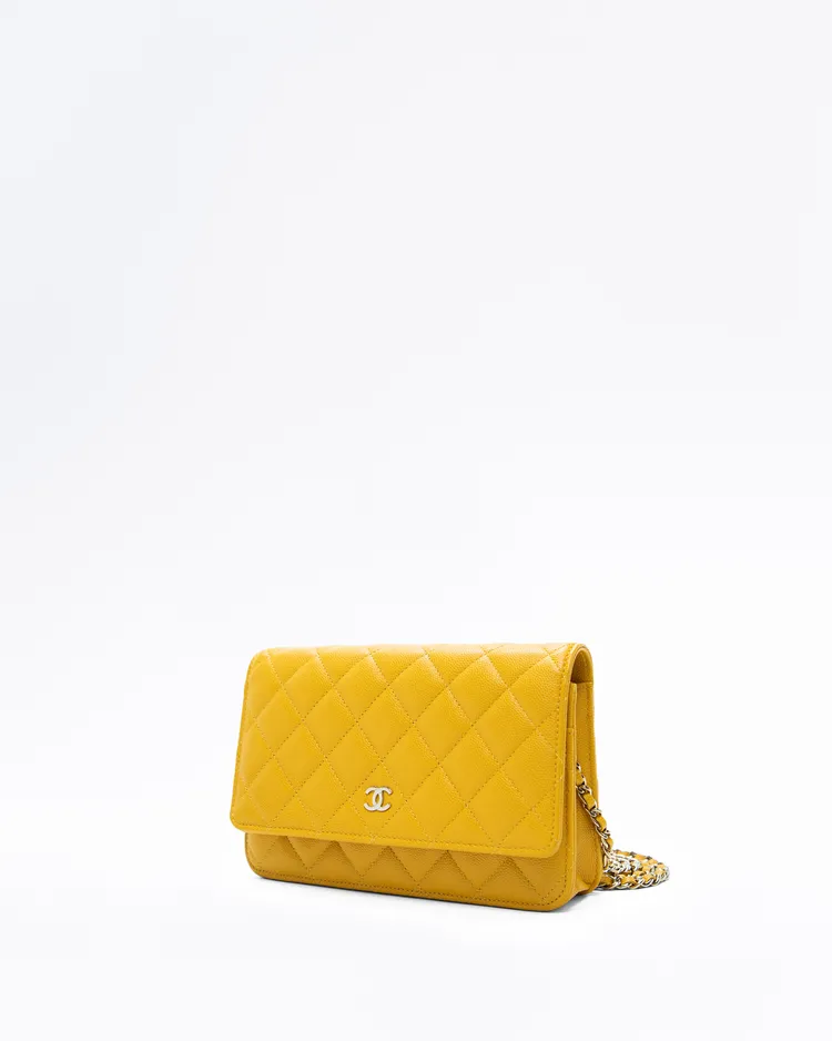 Alternate view angle of Caviar Quilted Wallet on a Chain