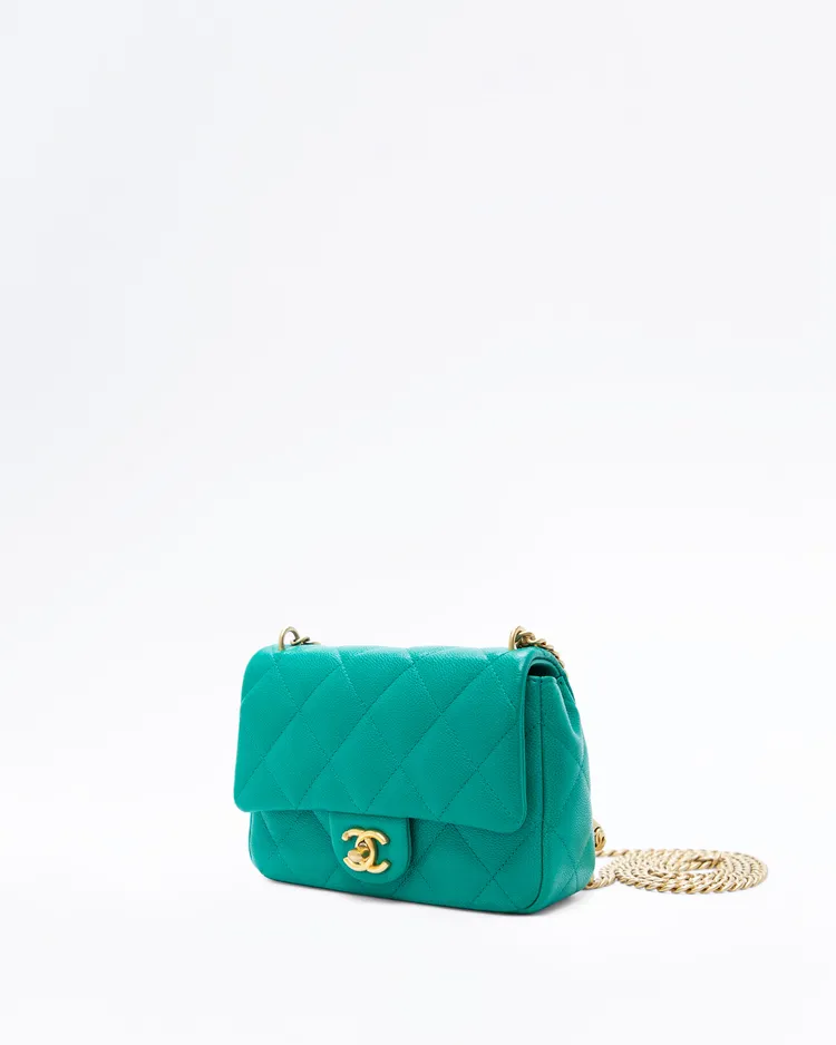 Alternate view angle of Caviar Quilted Sweetheart Mini Flap Bag