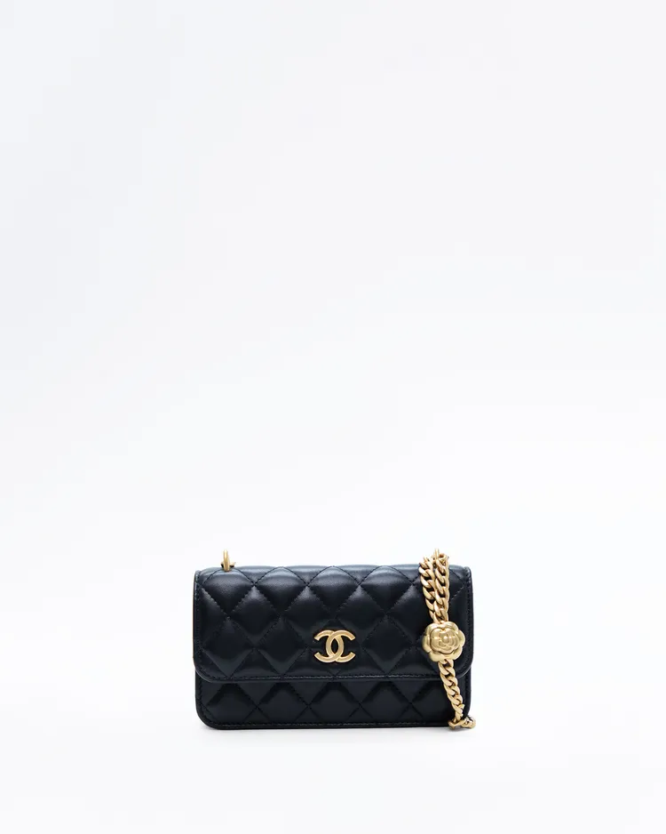 Lambskin Sweet Camellia Phone Holder