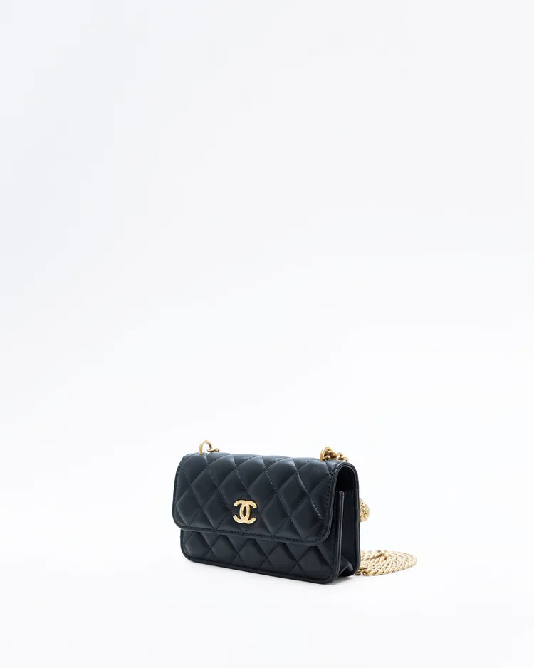 Alternate view angle of Lambskin Sweet Camellia Phone Holder