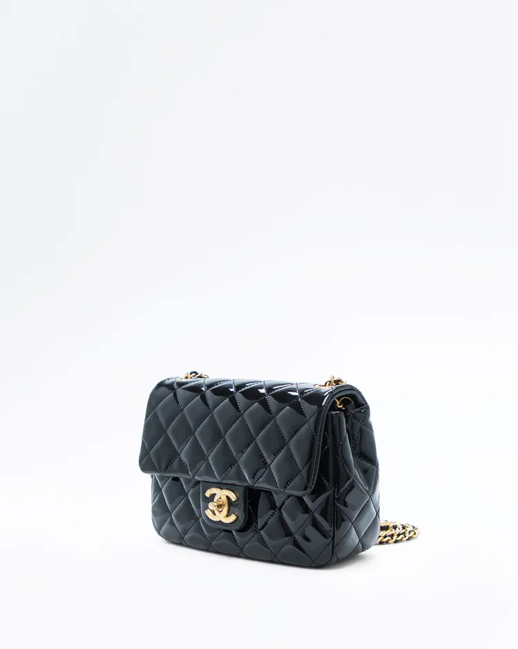 Alternate view angle of Patent Coco de Toi Heart Small Flap Bag