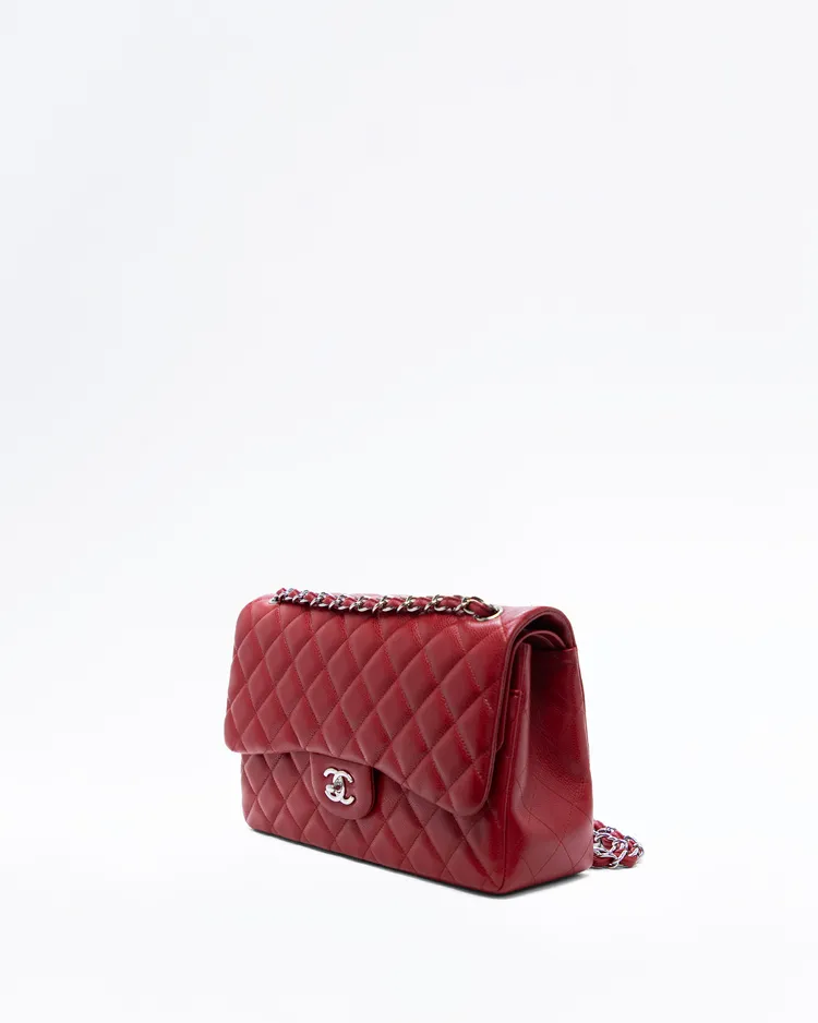 Alternate view angle of Caviar Quilted Large Classic Double Flap Bag