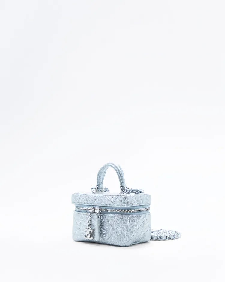 Alternate view angle of Caviar Extra Mini Vanity Case with Chain