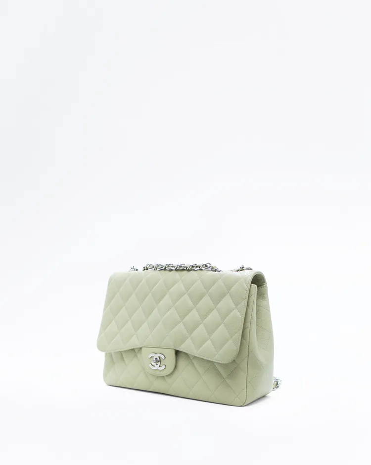 Alternate view angle of Caviar Quilted Large Classic Flap Bag