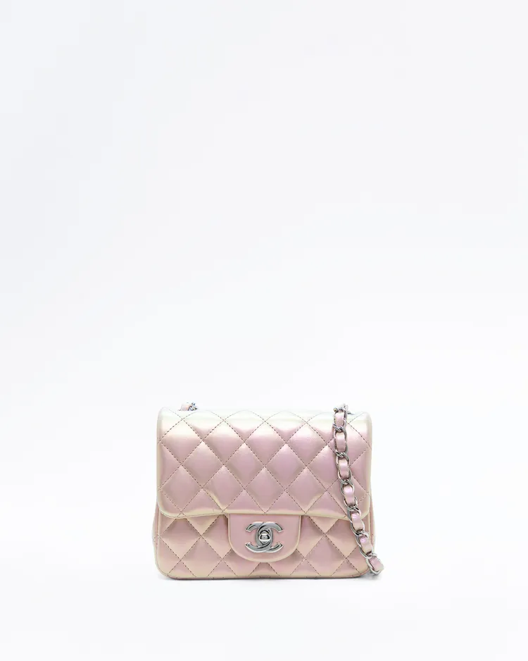 Iridescent Lambskin Mini Flap Bag