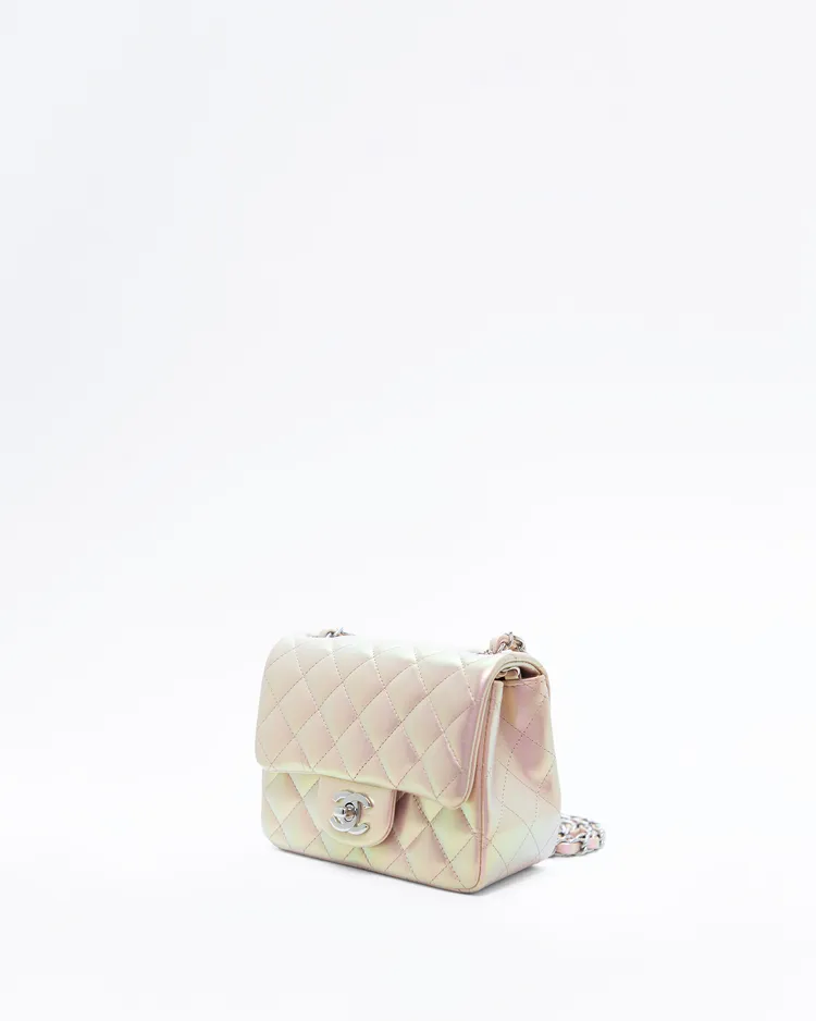 Alternate view angle of Iridescent Lambskin Mini Flap Bag