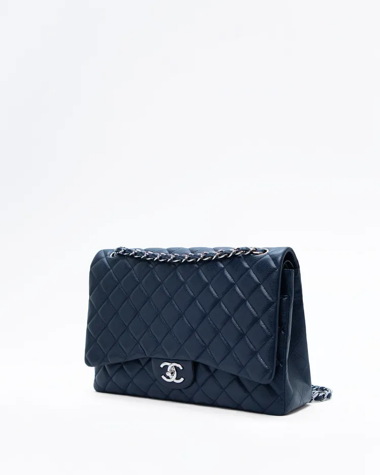 Alternate view angle of Caviar Quilted Maxi Classic Double Flap Bag