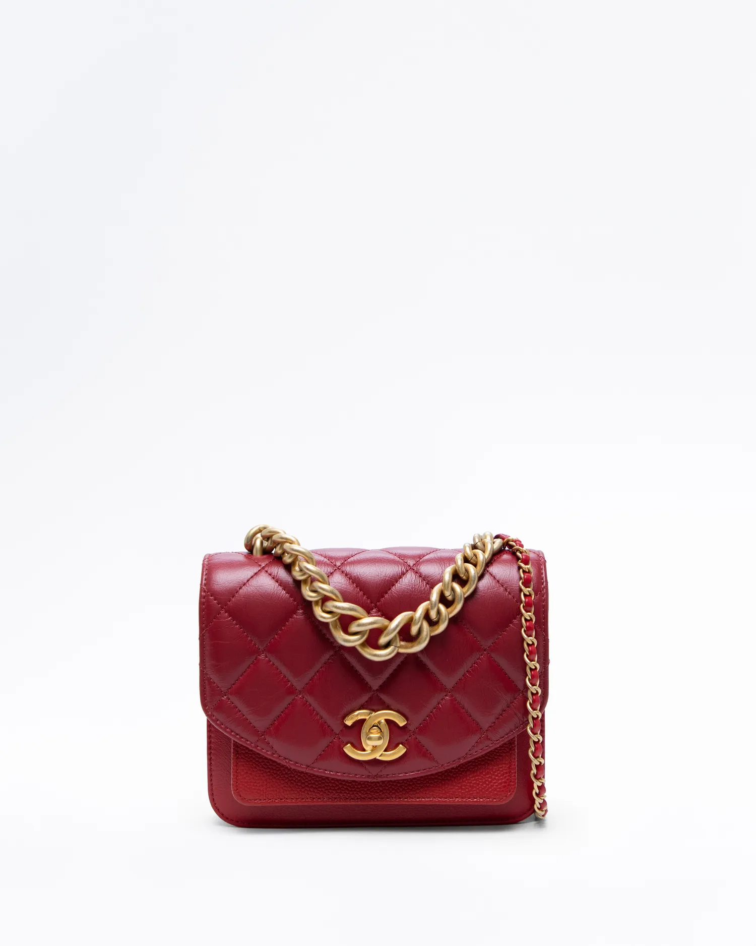 Quilted Chain Handle Mini Flap Bag