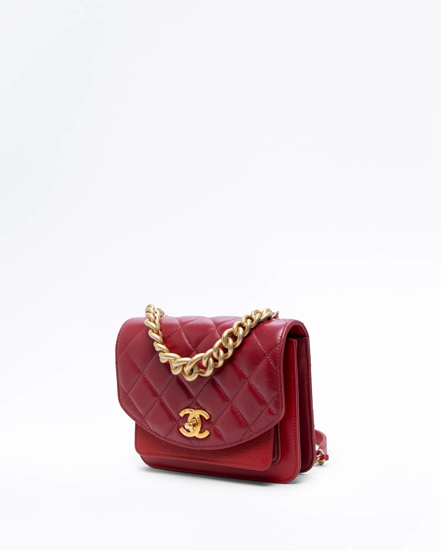 Quilted Chain Handle Mini Flap Bag