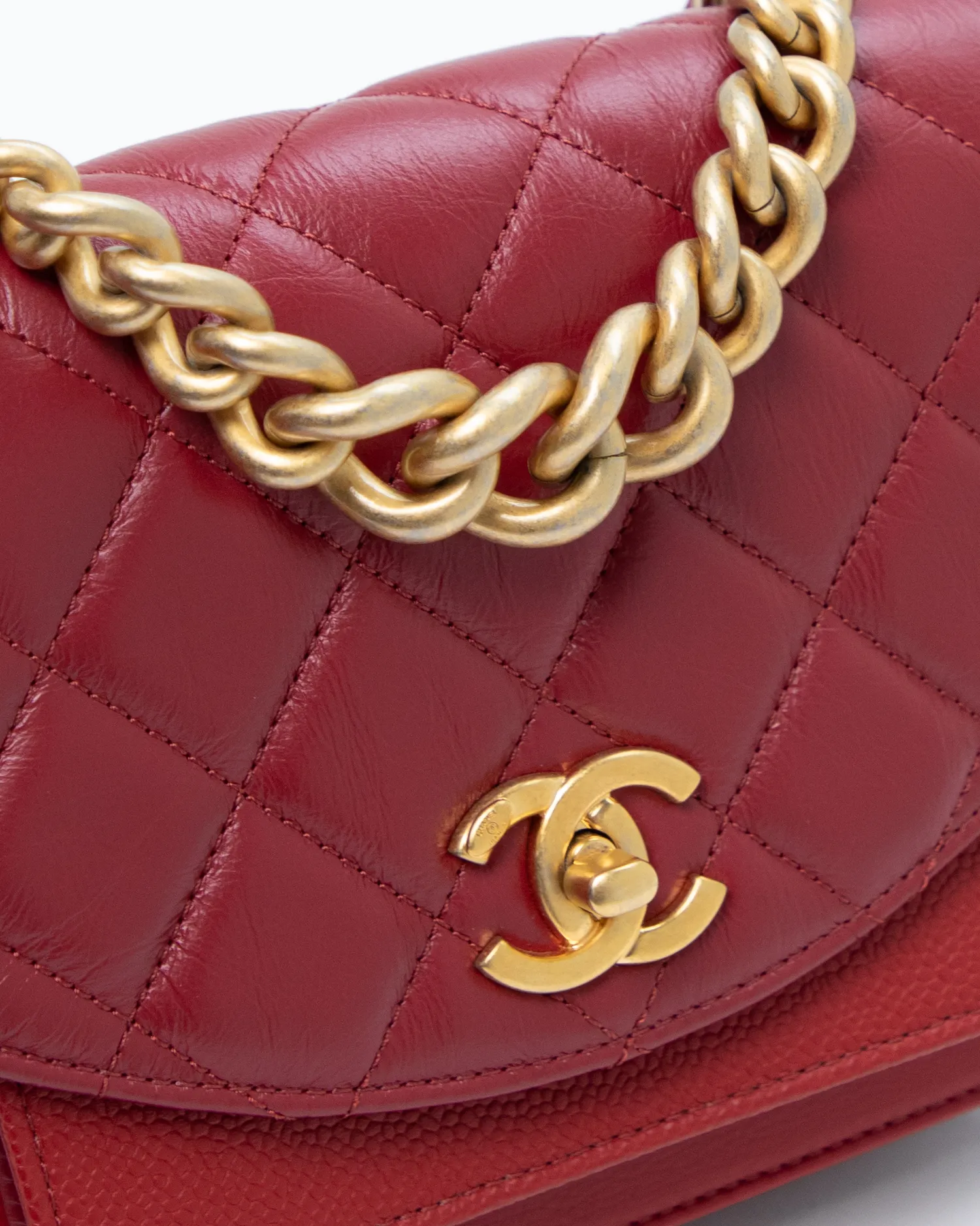Quilted Chain Handle Mini Flap Bag