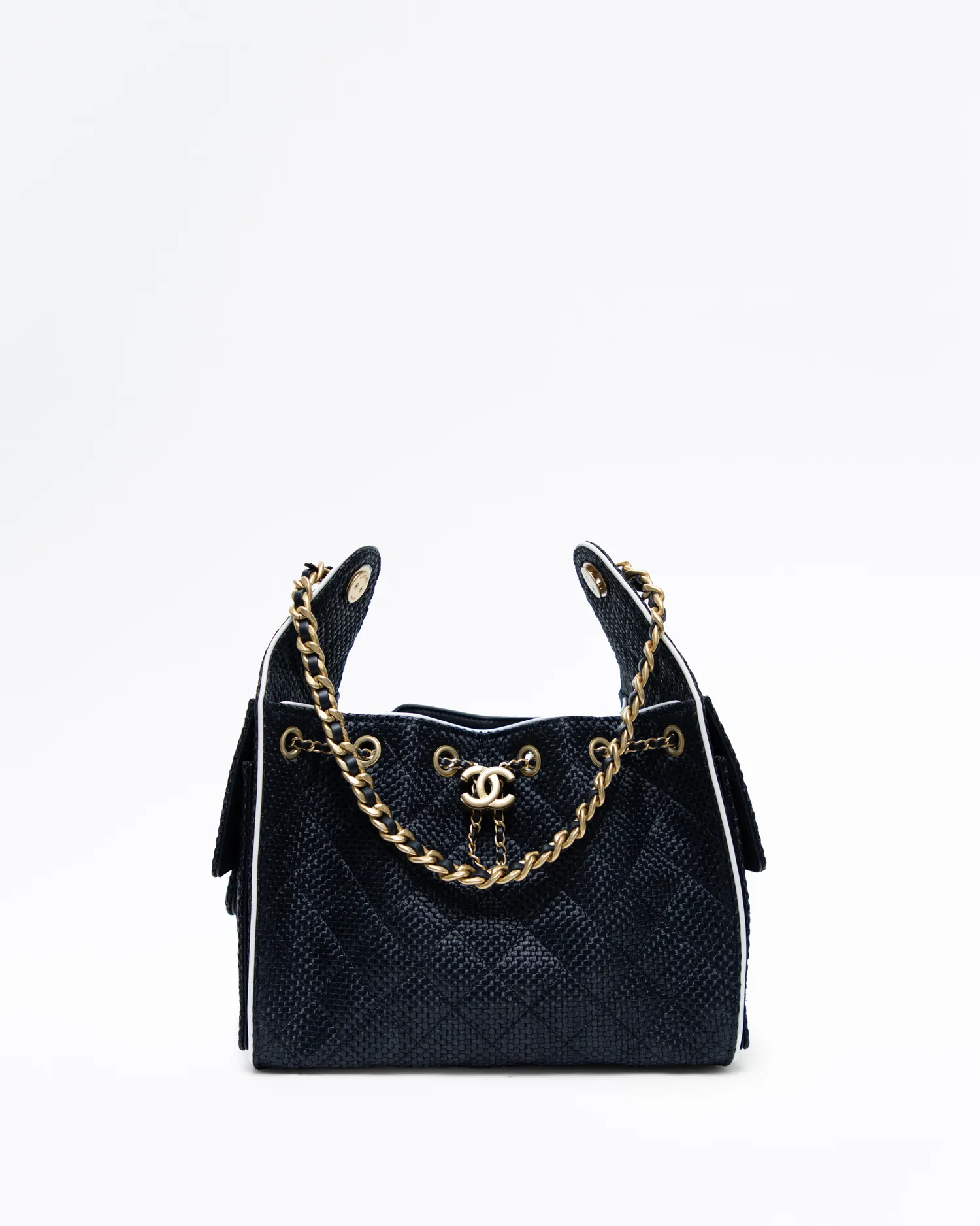Raffia Chanel 25 Small Handbag