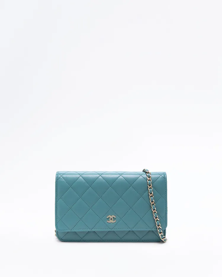 Lambskin Quilted Wallet on a Chain