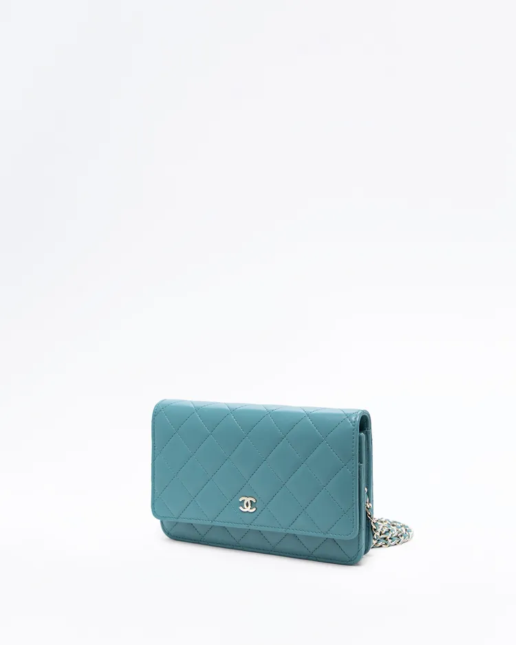 Alternate view angle of Lambskin Quilted Wallet on a Chain