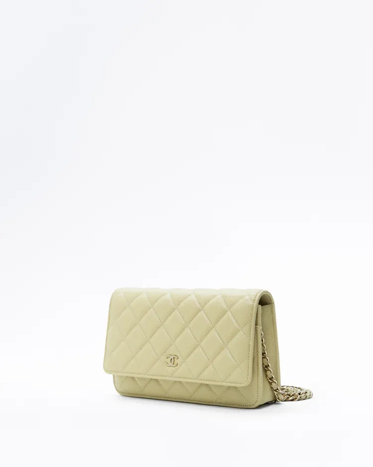 Alternate view angle of Caviar Quilted Wallet on a Chain