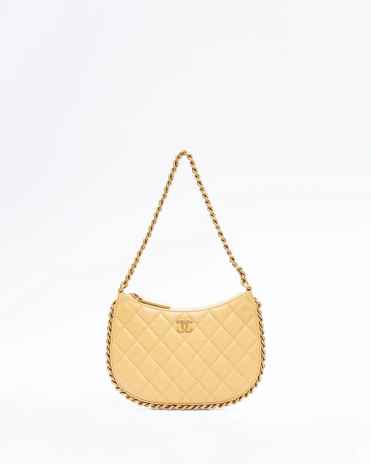 Lambskin Chain Around Hobo Bag