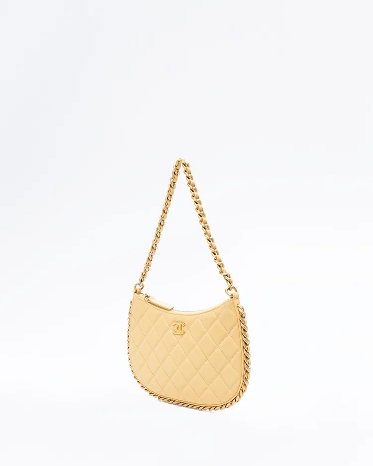 Alternate view angle of Lambskin Chain Around Hobo Bag