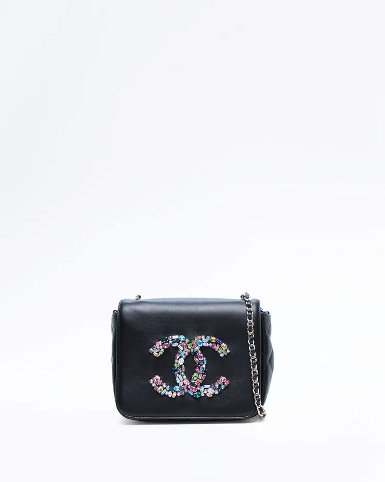 Giant Crystal CC Mini Full Flap Bag