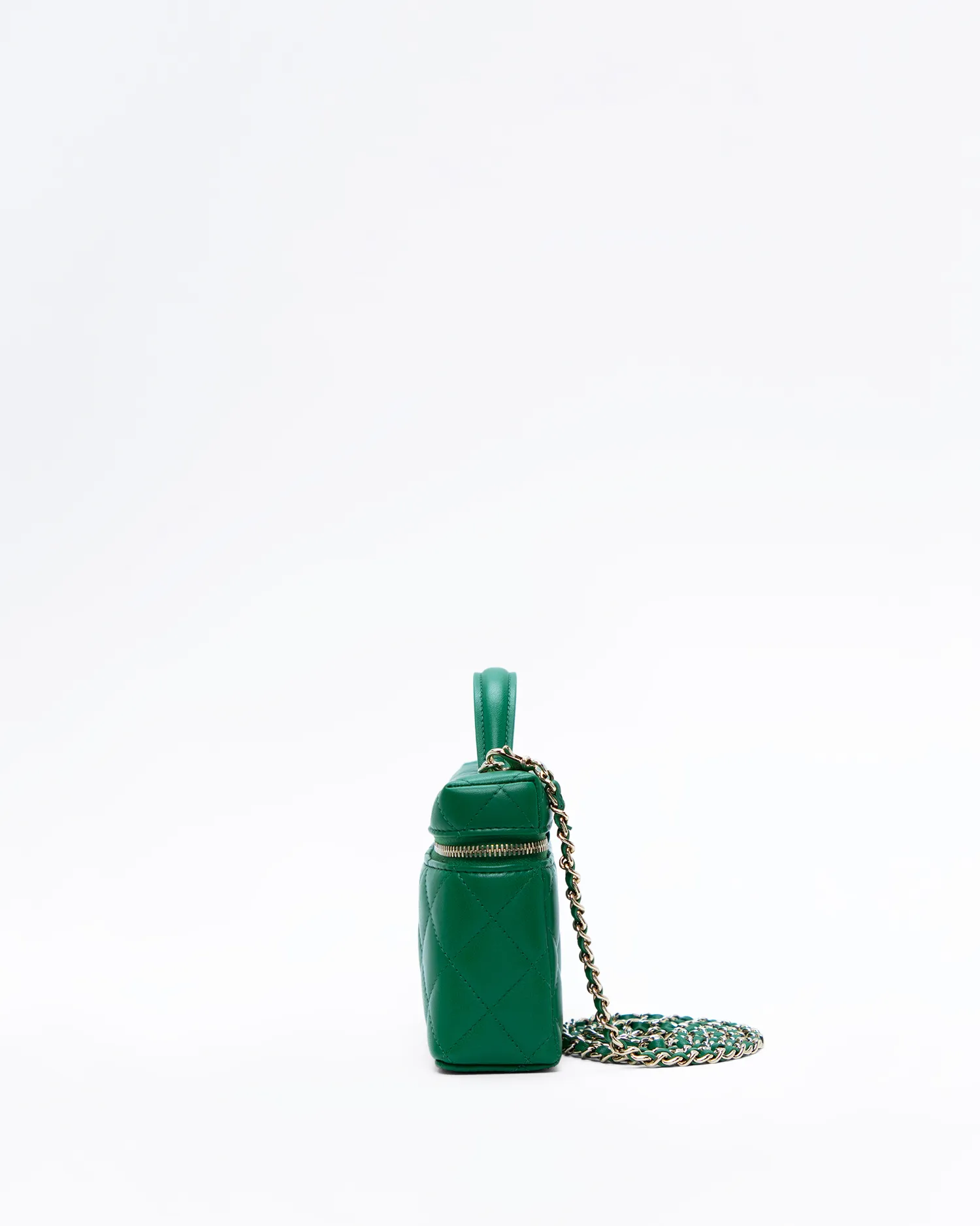 Lambskin Slim Vanity Case with Chain