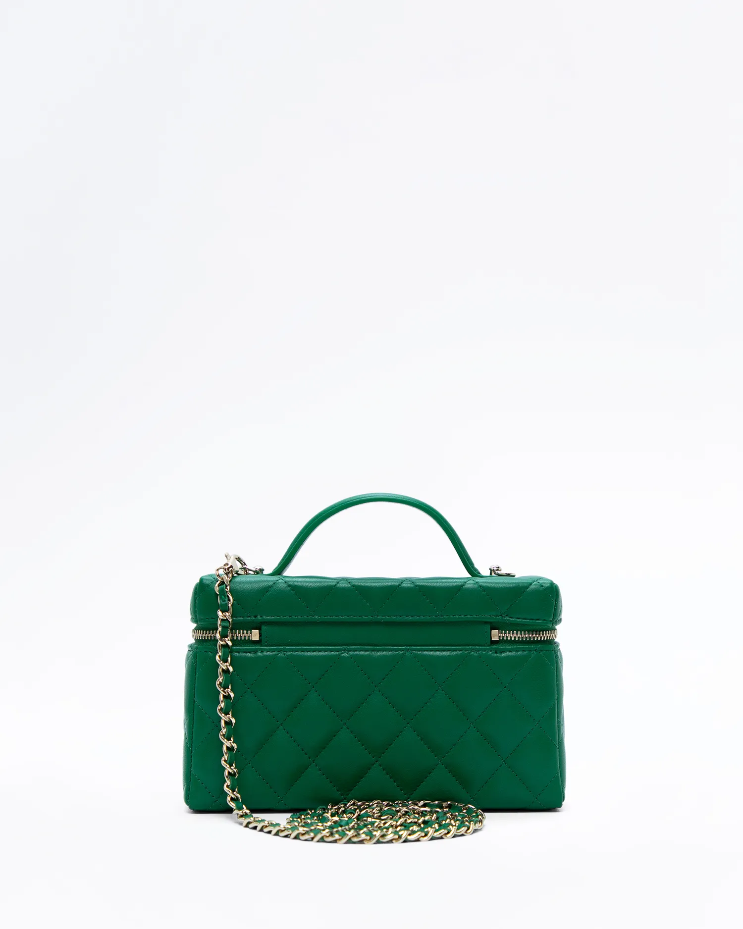 Lambskin Slim Vanity Case with Chain