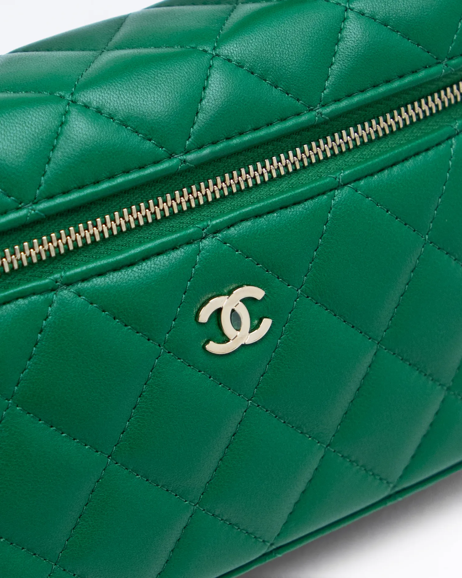 Lambskin Slim Vanity Case with Chain