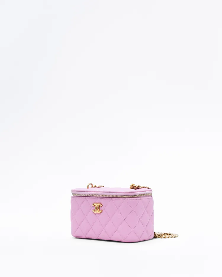 Alternate view angle of Caviar Quilted Sweetheart Crush Vanity