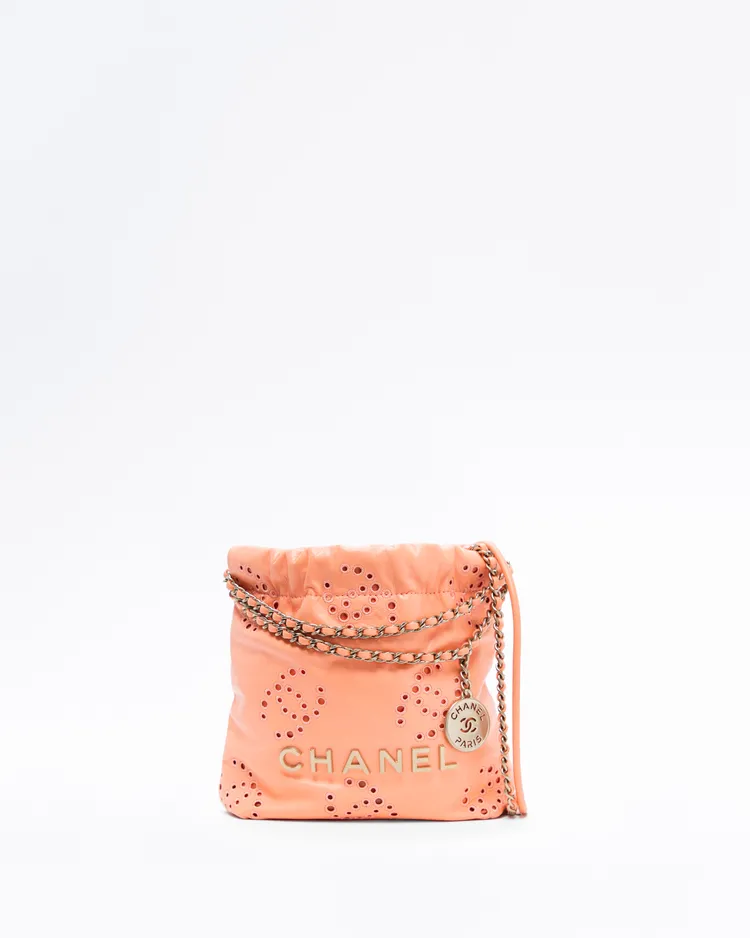Eyelet CC Chanel 22 Mini Handbag
