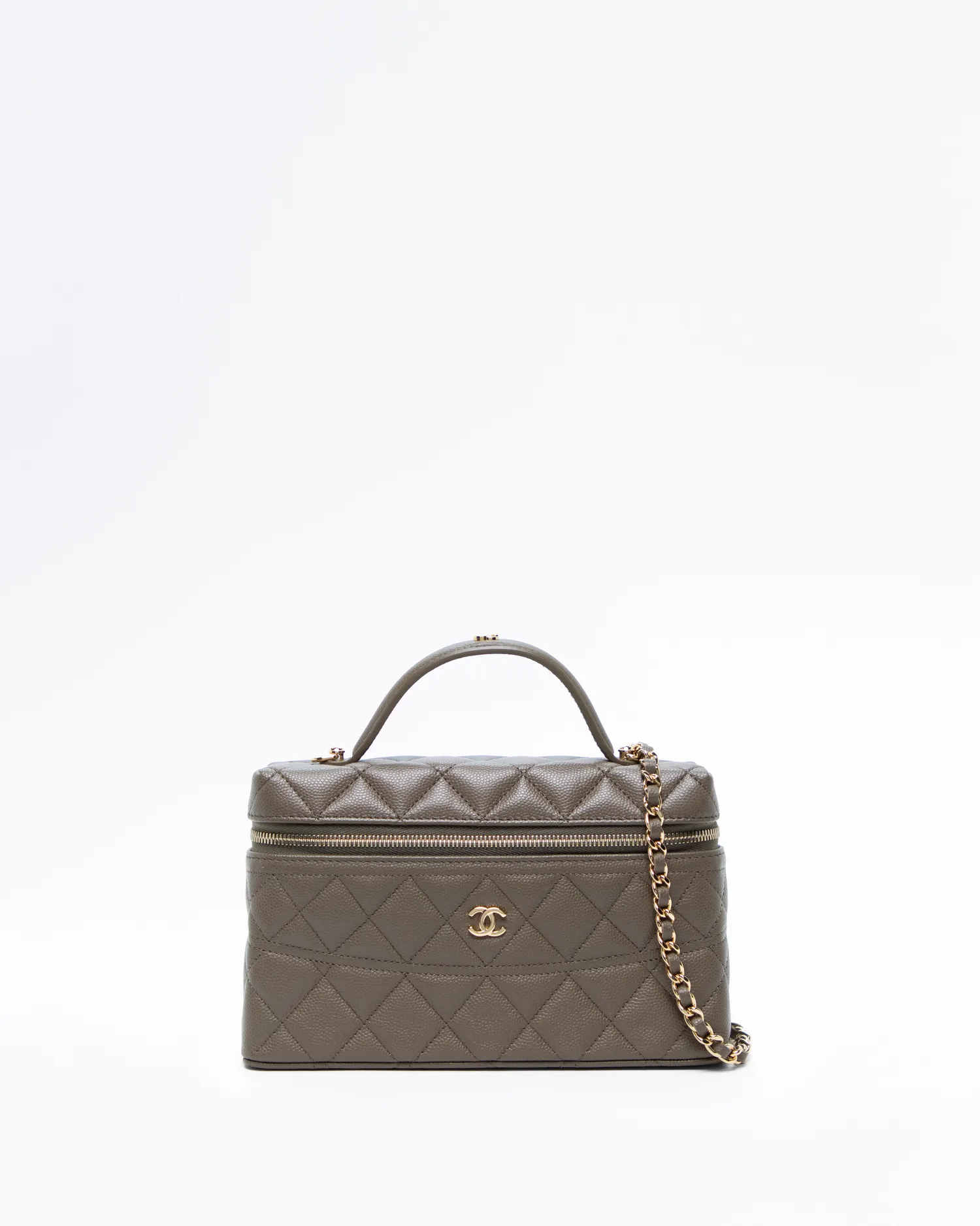 Caviar Slim Vanity Case with Chain