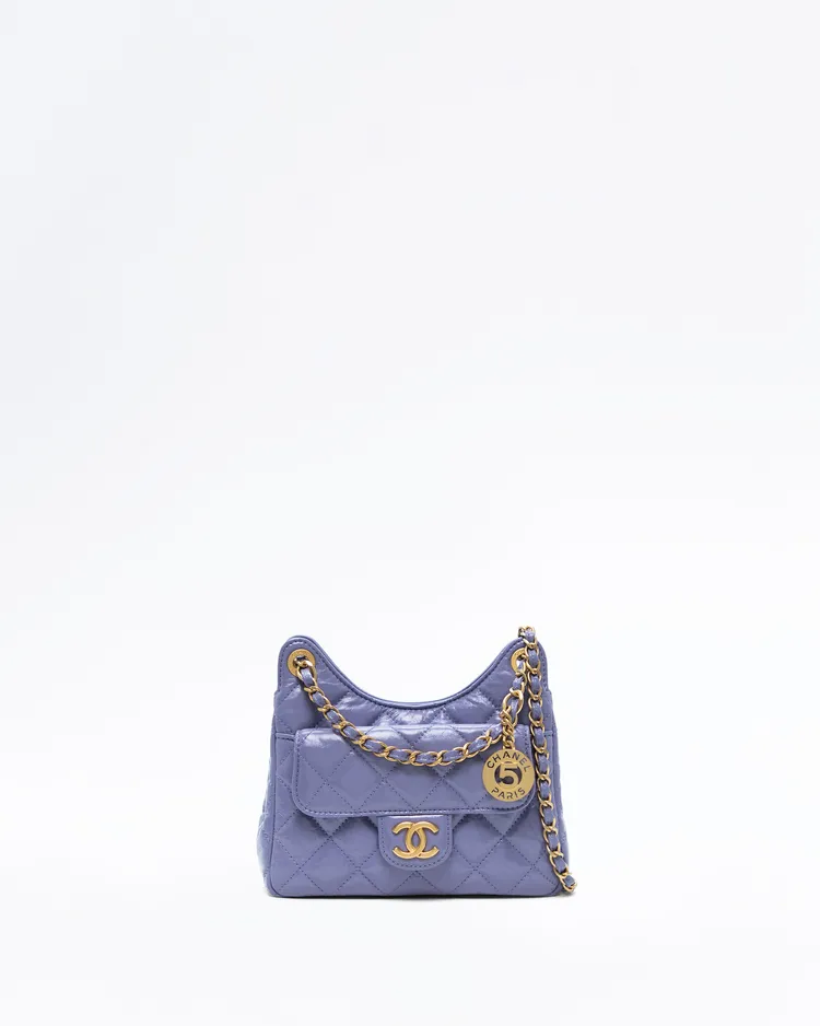 Glazed Wavy CC Small Hobo Bag