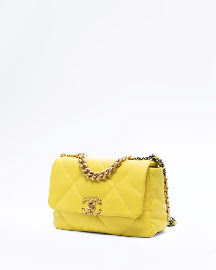 Alternate view angle of Lambskin Chanel 19 Flap Bag