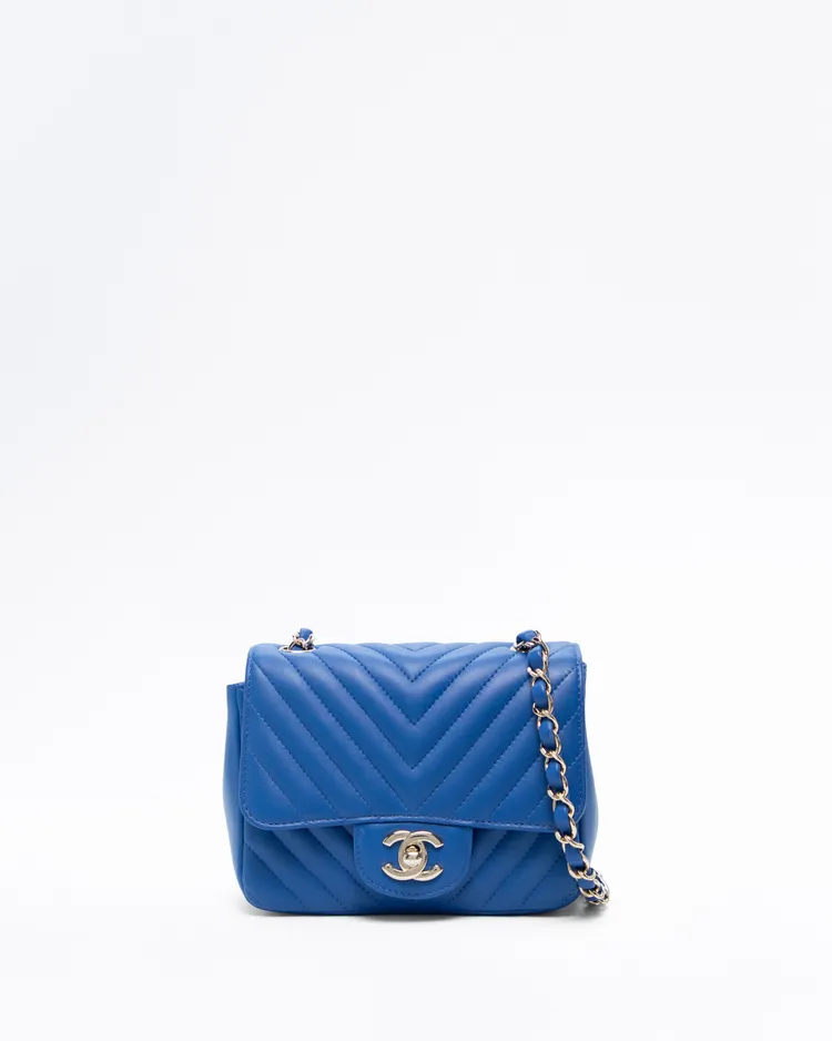 Lambskin Chevron Mini Flap Bag