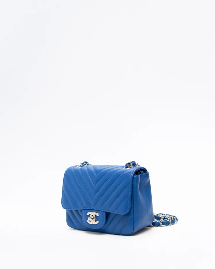 Alternate view angle of Lambskin Chevron Mini Flap Bag