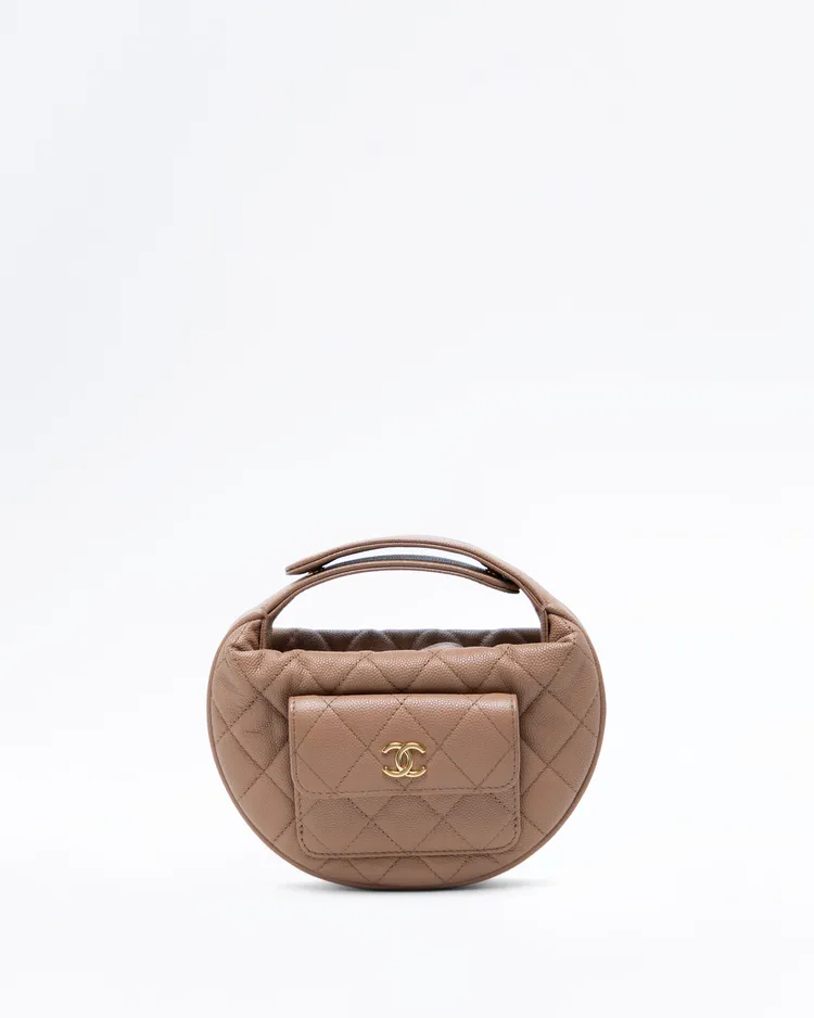 Caviar Polly Pocket Mini Hobo Pouch Bag