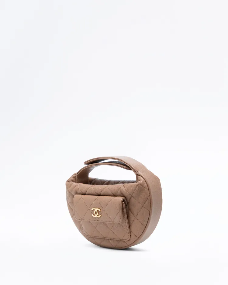 Alternate view angle of Caviar Polly Pocket Mini Hobo Pouch Bag
