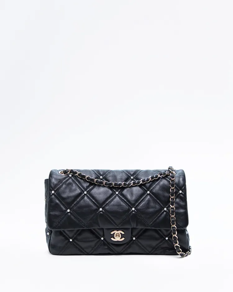 Lambskin Quilted with Pearl Flap Bag