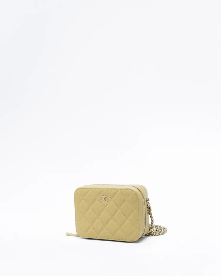 Alternate view angle of Caviar Zip Around Mini Vanity with Chain