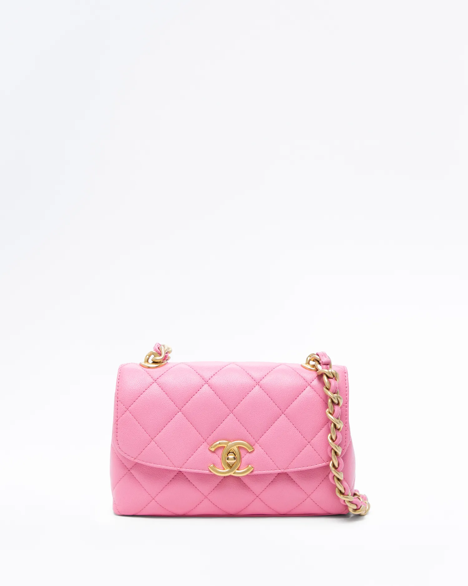 Caviar Quilted Round Small Flap Bag
