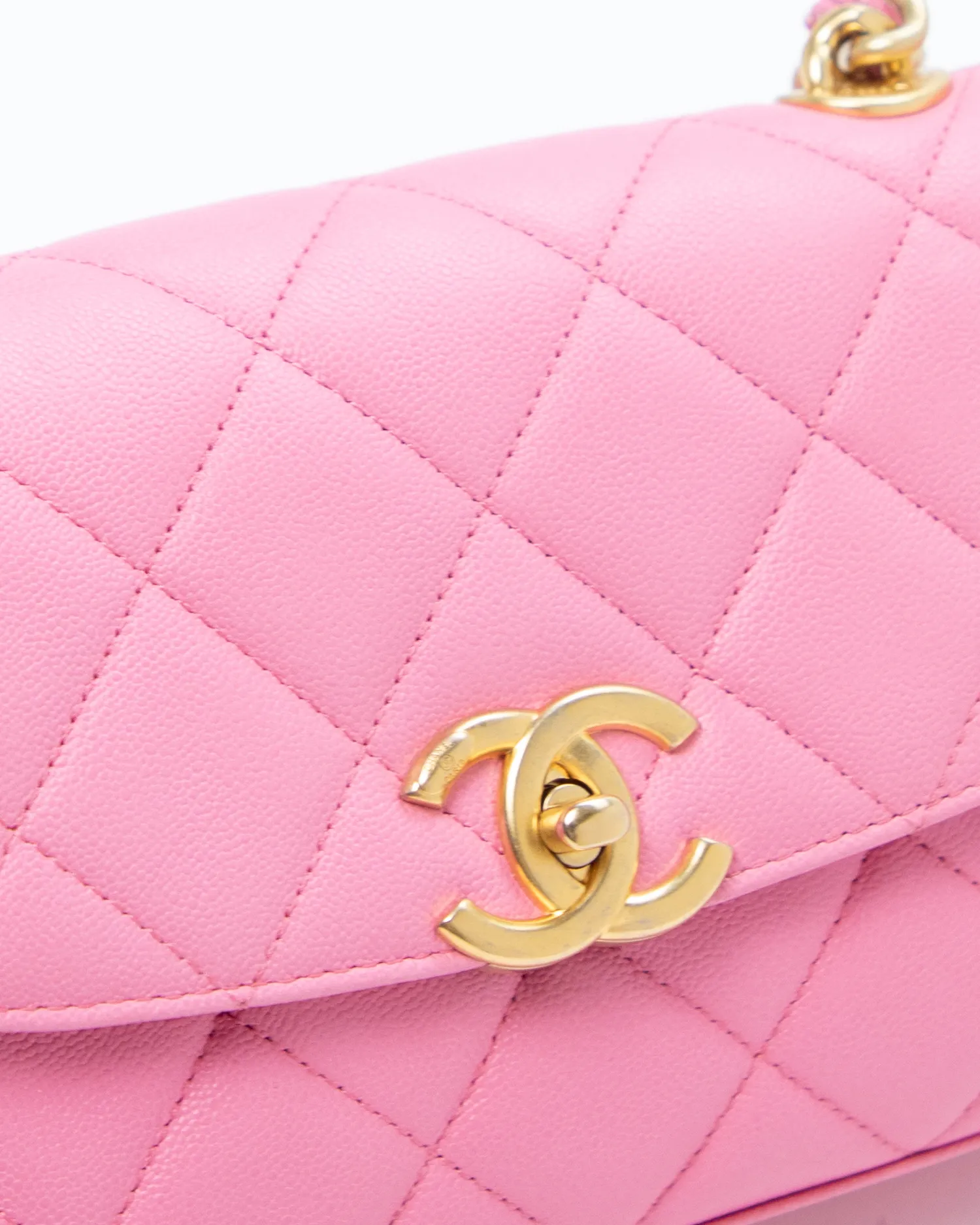 Caviar Quilted Round Small Flap Bag