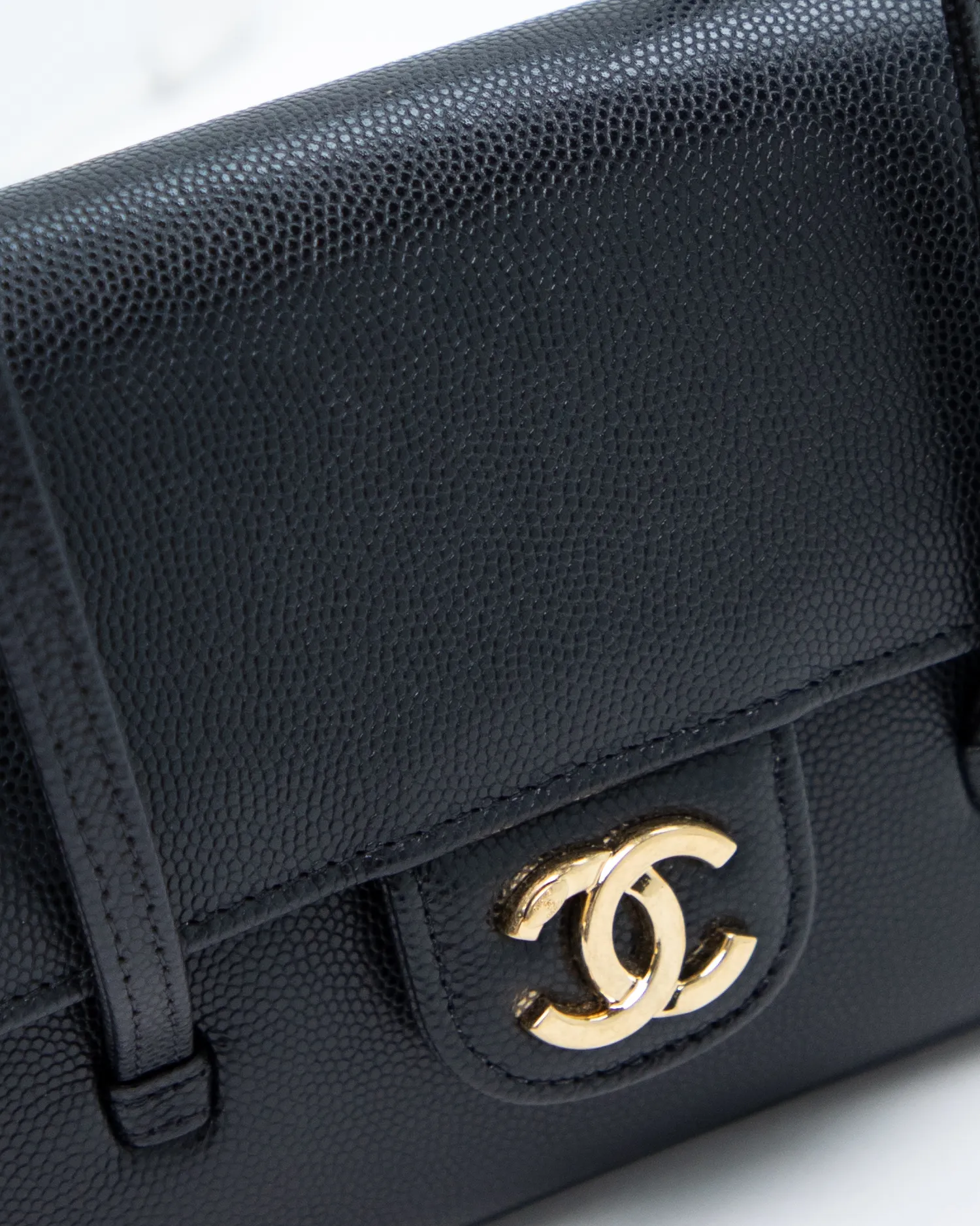 Caviar Preppy Coco Clutch with Strap