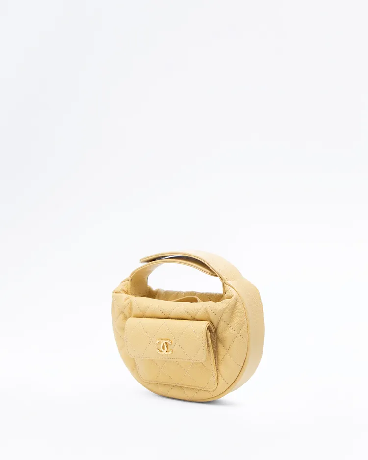 Alternate view angle of Caviar Polly Pocket Mini Hobo Pouch Bag