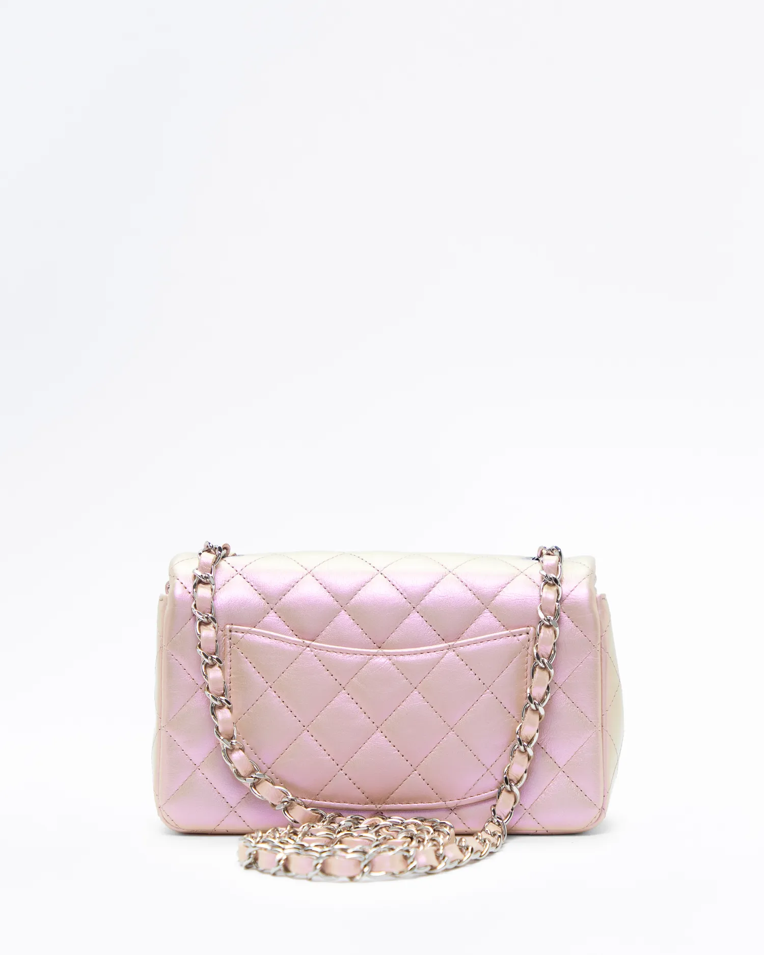 Iridescent Quilted Mini Classic Flap Bag