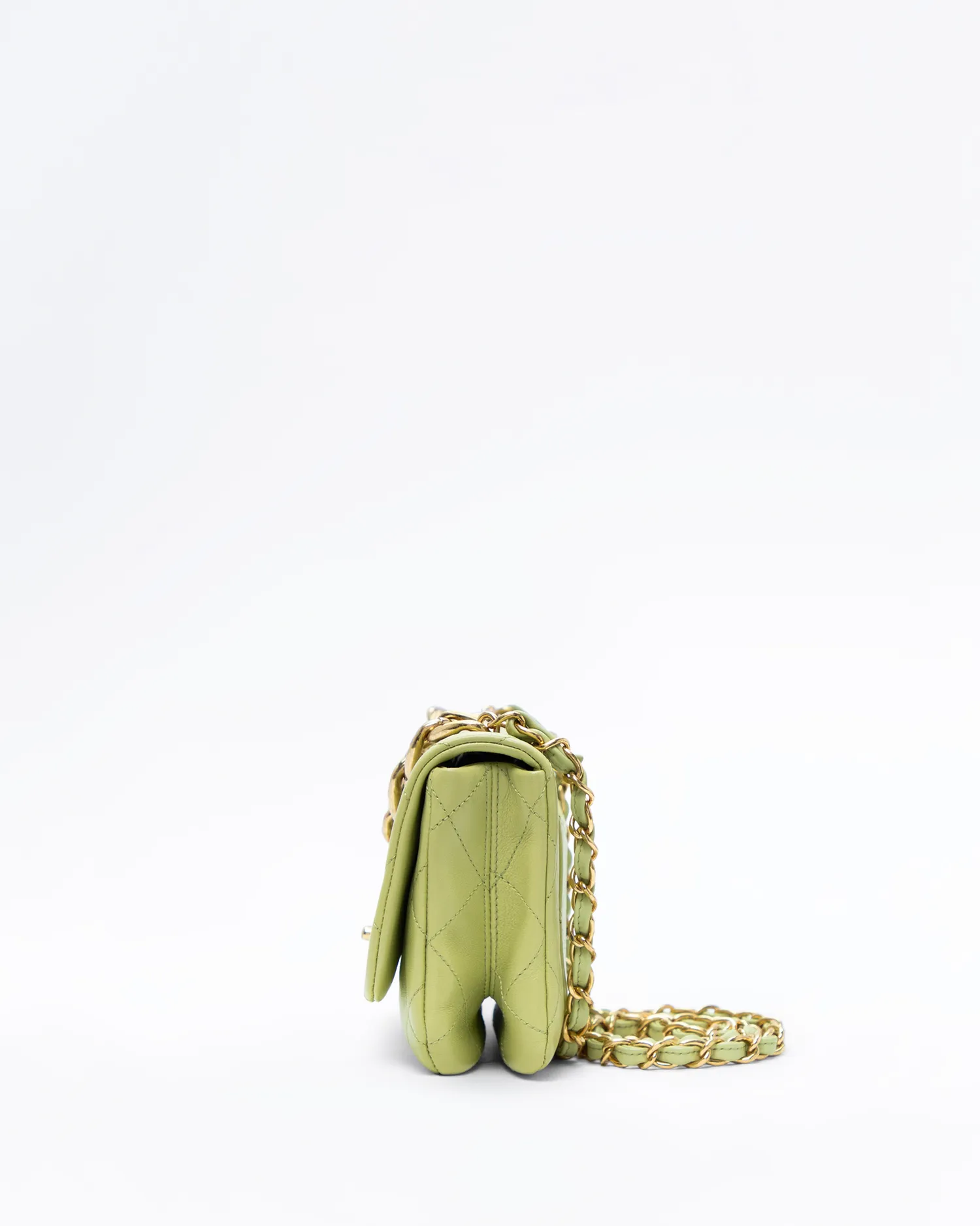 Lambskin Quilted Color Match Small Flap Bag