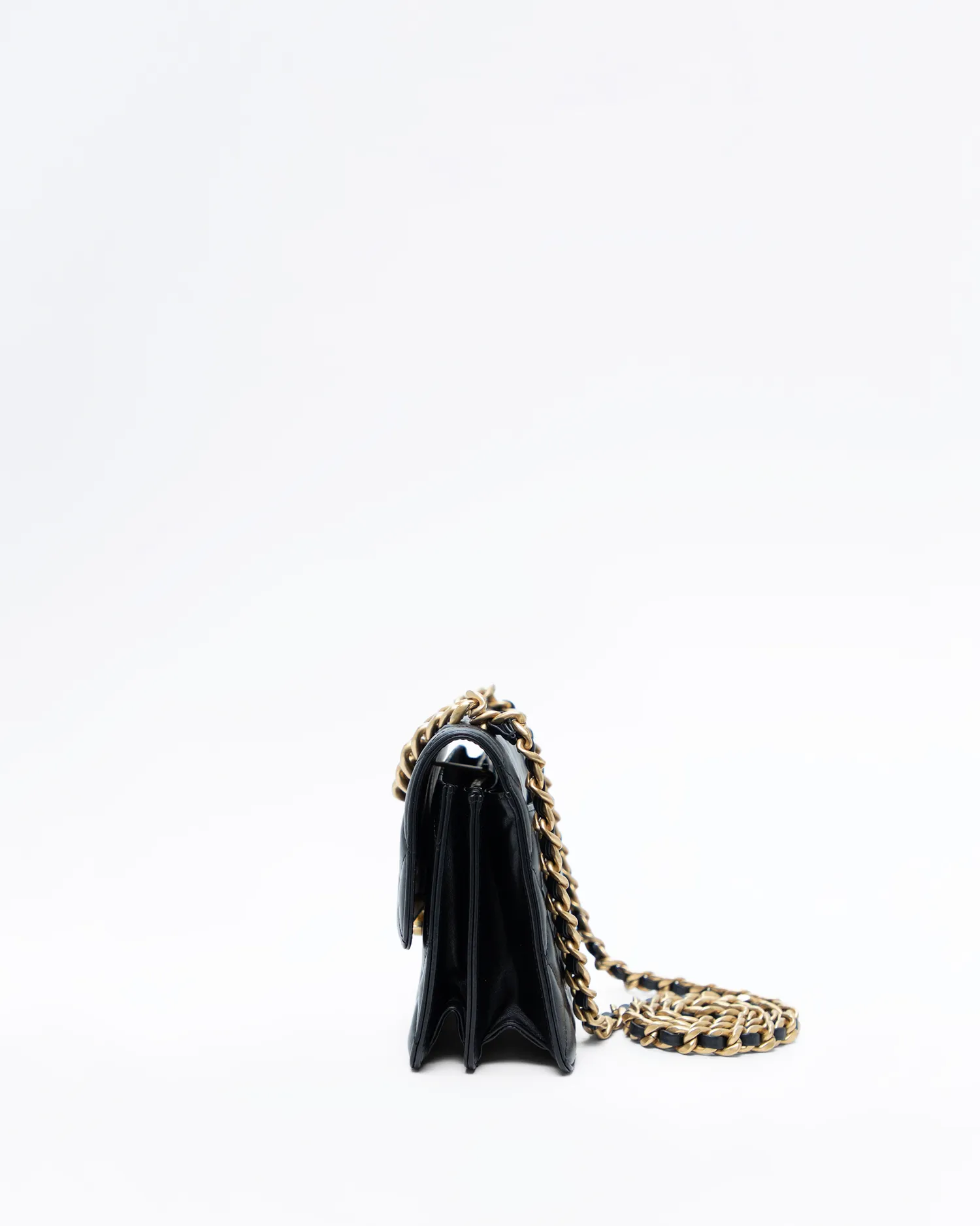 Quilted Chain Handle Flap Bag