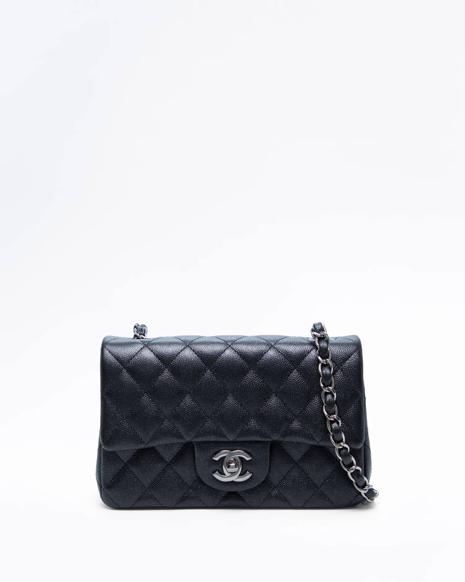 Shimmer Caviar Quilted Mini Classic Flap Bag