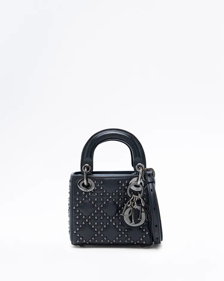 Studded Cannage Micro Lady Dior Bag
