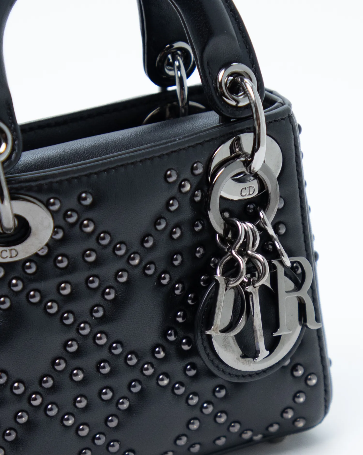 Studded Cannage Micro Lady Dior Bag