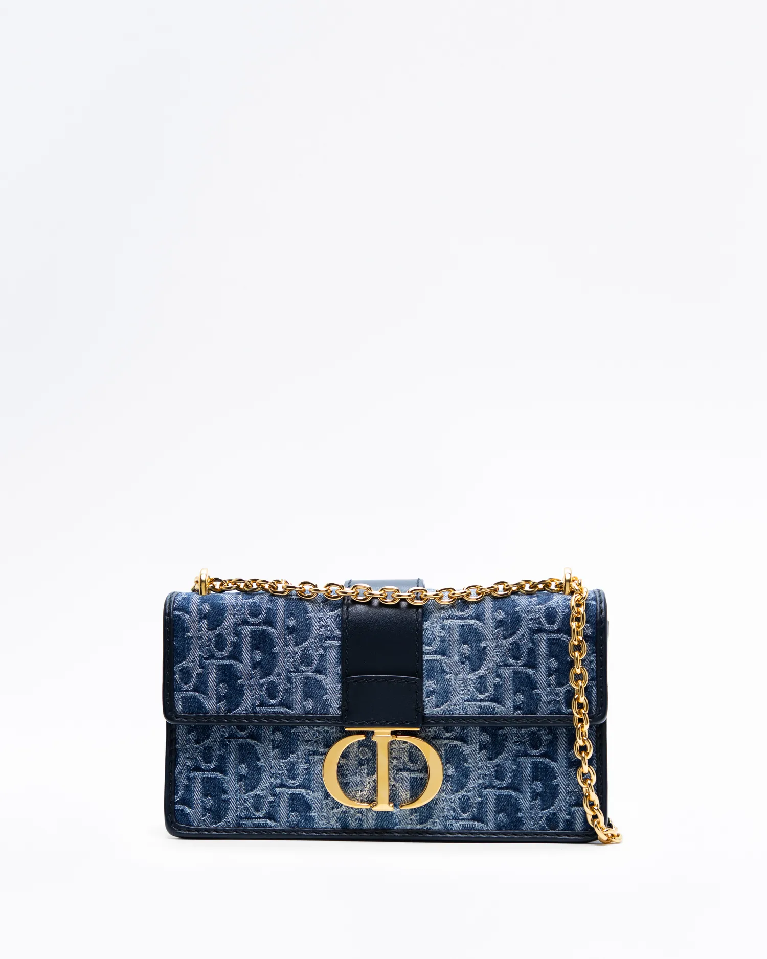 Denim Oblique 30 Montaigne East-West Chain Bag