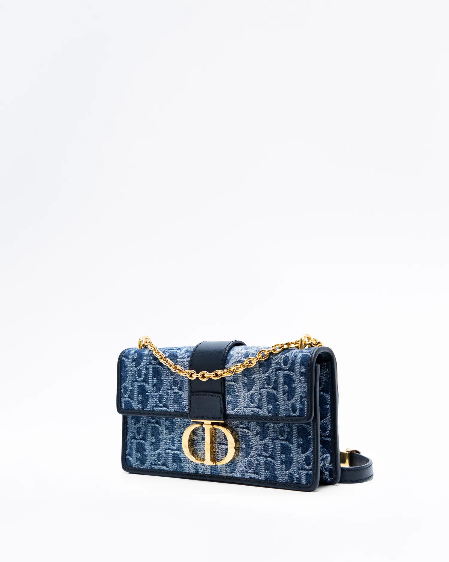 Denim Oblique 30 Montaigne East-West Chain Bag